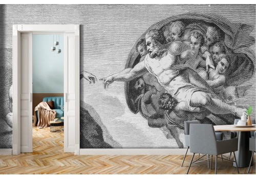Wallpaper painted creation of man