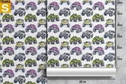 Carta da Parati Bambini Mappe Città Trasporti Decorazioni e Pattern Mezzi di trasporto