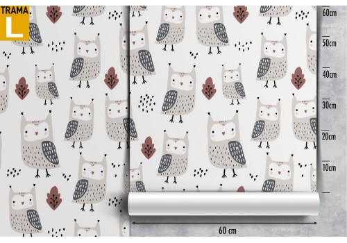 Children's wallpaper with stylized owl pattern. 2