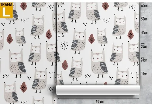 Children's wallpaper with stylized owl pattern. 2