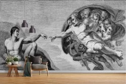 Wallpaper painted creation of man