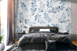 Carta da Parati natura stilizzata foglie pattern.