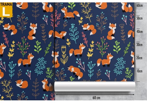 Children's wallpaper decoration with foxes. 2