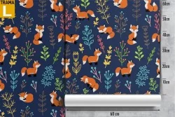 Children's wallpaper decoration with foxes.