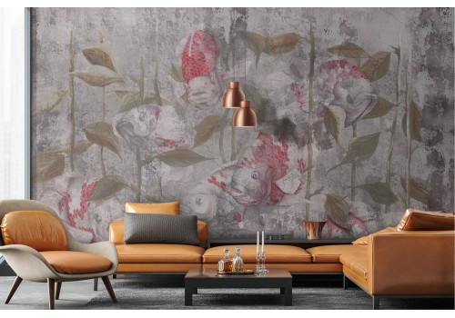 Wallpaper painted abstract underwater landscape 2