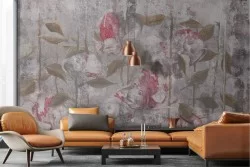 Wallpaper painted abstract underwater landscape