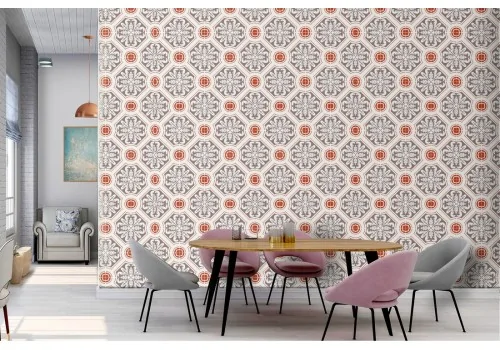 English vintage geometric ornament wallpaper decoration.