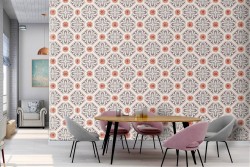English vintage geometric ornament wallpaper decoration.