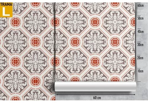 Carta da Parati decorazione vintage inglese ornamento geometrico. 2