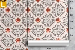 English vintage geometric ornament wallpaper decoration.