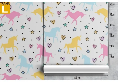 Children's wallpaper fantasy unicorn pattern. 2