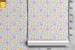 Children's Wallpaper Animals Birds Decorations and Fantasy Patterns