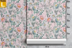 Carta da Parati natura decorazione fiori e foglie.