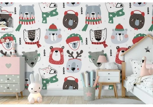 Polar animals children's wallpaper.