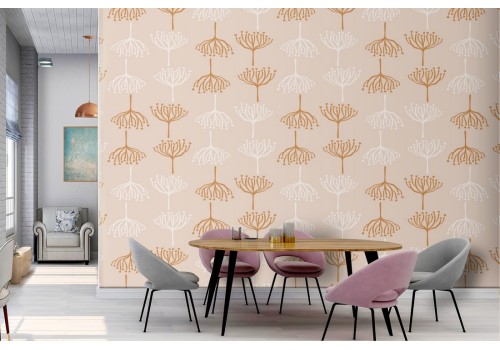 Wallpaper decoration nature stylized flowers.