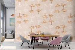 Carta da Parati decorazione natura fiori stilizzati.