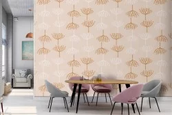 Wallpaper decoration nature stylized flowers.