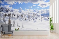 Carta da Parati paesaggio montagna neve