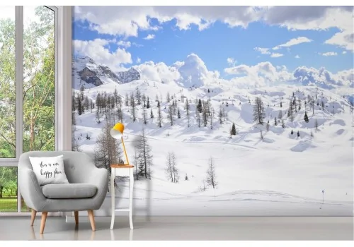 Carta da Parati paesaggio montagna neve 2