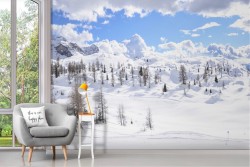 Carta da Parati paesaggio montagna neve