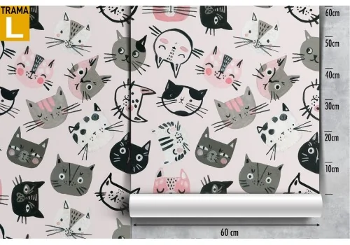 Children's wallpaper with stylized cats. 2