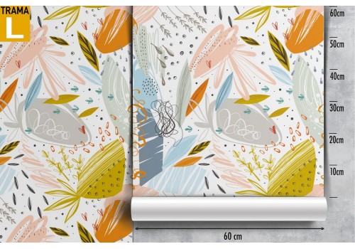 Wallpaper nature stylized leaves and flowers. 2