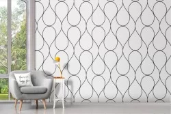 Wallpaper decoration stylized curved lines.