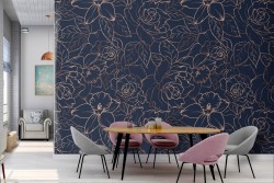 Carta da Parati natura fiori stilizzati pattern.