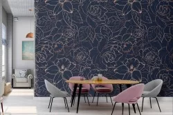 Wallpaper nature stylized flowers pattern.