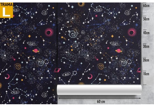 Children's Wallpaper with starry sky and planets. 2
