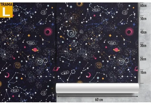 Children's Wallpaper with starry sky and planets. 2