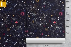 Carta da Parati bambini cielo stellato e pianeti.