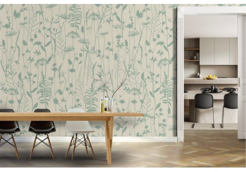 Wallpaper nature pattern stylized leaves.