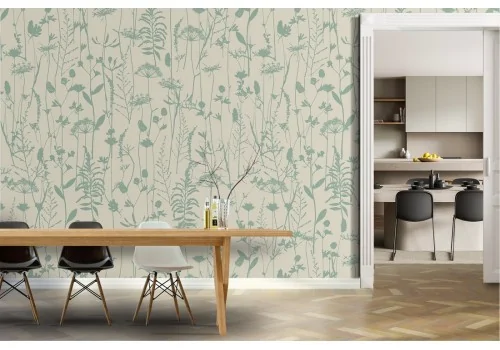 Wallpaper nature pattern stylized leaves.