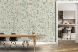 Wallpaper nature pattern stylized leaves.