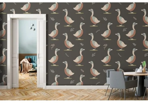 Carta da Parati animali pattern anatre.