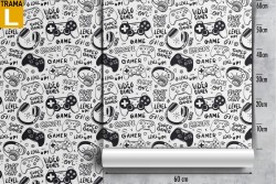 Kids video games pattern wallpaper.