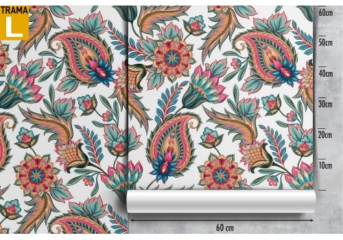 Vintage wallpaper with classic flowers and leaves pattern. 2
