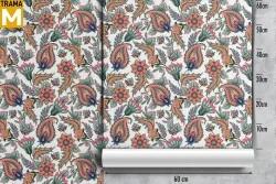 Carta da Parati Foglie Fiori Natura Vintage