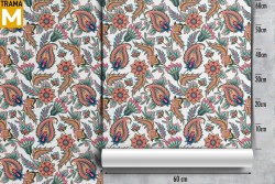 Vintage Nature Flowers Leaves Wallpaper