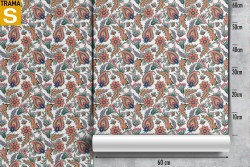 Wallpaper Design and Styles Flora and Fauna Leaves Flowers Nature Vintage