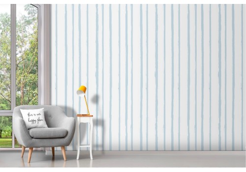 Wallpaper with blue stripes pattern from the '50s.