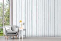 Wallpaper with blue stripes pattern from the '50s.