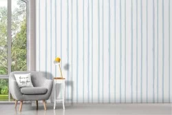 Wallpaper with blue stripes pattern from the '50s.