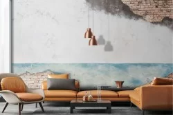 Painted wallpaper surface brick texture