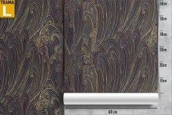 Carta da Parati pattern onde stilizzate orientali.