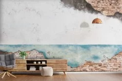 Industrial Urban Cement Bricks Modern Wallpaper