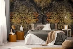 Dragonfly pattern wallpaper decoration.