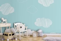 Carta da Parati bambini pattern cielo con nuvole.