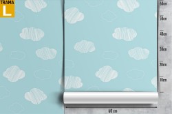 Carta da Parati bambini pattern cielo con nuvole.